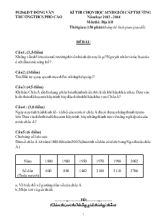 Kì thi chọn học sinh giỏi cấp trường năm học 2013 - 2014 môn thi địa lí 8 thời gian 150 phút